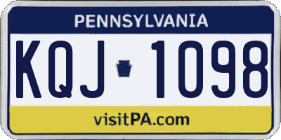PA license plate KQJ1098