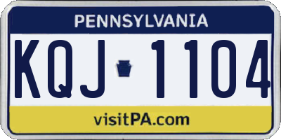 PA license plate KQJ1104