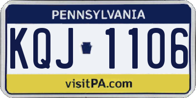 PA license plate KQJ1106