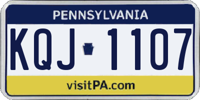 PA license plate KQJ1107