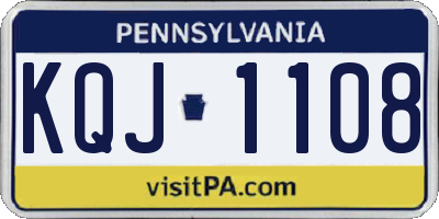 PA license plate KQJ1108
