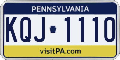 PA license plate KQJ1110