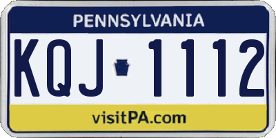 PA license plate KQJ1112