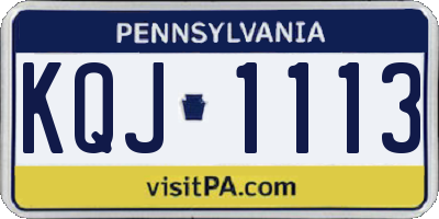 PA license plate KQJ1113