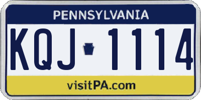 PA license plate KQJ1114