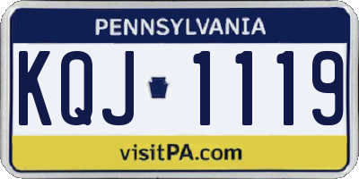 PA license plate KQJ1119