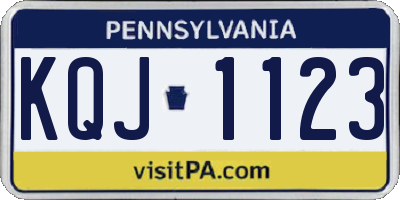 PA license plate KQJ1123