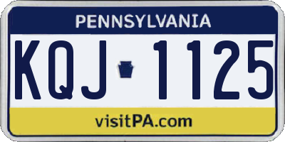 PA license plate KQJ1125