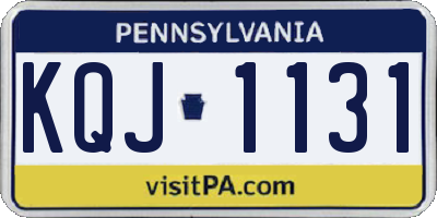 PA license plate KQJ1131