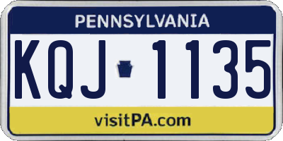 PA license plate KQJ1135