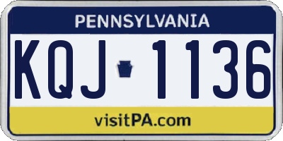 PA license plate KQJ1136