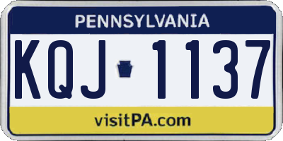 PA license plate KQJ1137