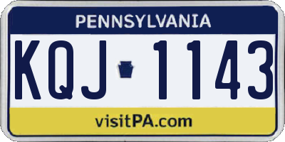 PA license plate KQJ1143