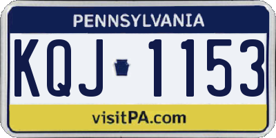 PA license plate KQJ1153