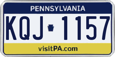 PA license plate KQJ1157