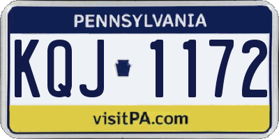 PA license plate KQJ1172