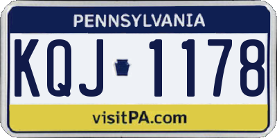 PA license plate KQJ1178