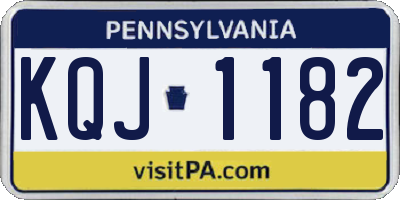 PA license plate KQJ1182