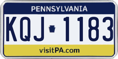 PA license plate KQJ1183