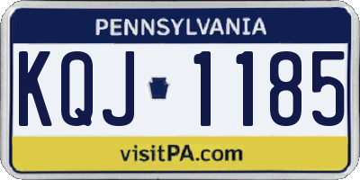 PA license plate KQJ1185