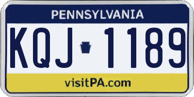 PA license plate KQJ1189