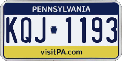 PA license plate KQJ1193