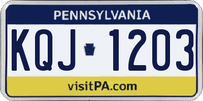 PA license plate KQJ1203