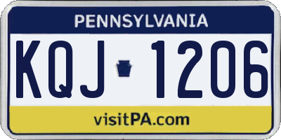 PA license plate KQJ1206
