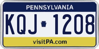 PA license plate KQJ1208