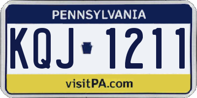 PA license plate KQJ1211