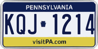 PA license plate KQJ1214