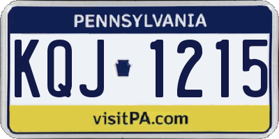 PA license plate KQJ1215