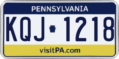 PA license plate KQJ1218