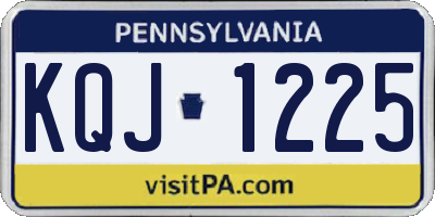 PA license plate KQJ1225