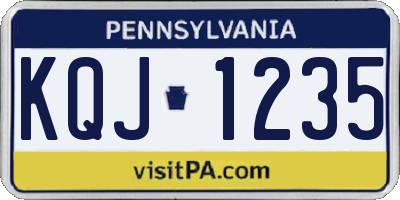 PA license plate KQJ1235