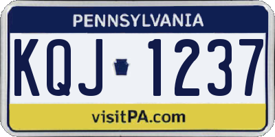 PA license plate KQJ1237
