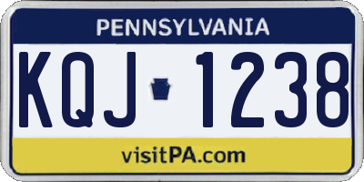 PA license plate KQJ1238