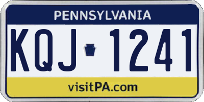 PA license plate KQJ1241