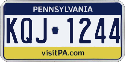 PA license plate KQJ1244