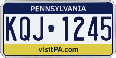 PA license plate KQJ1245
