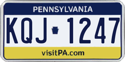 PA license plate KQJ1247