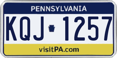 PA license plate KQJ1257