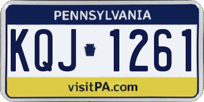PA license plate KQJ1261