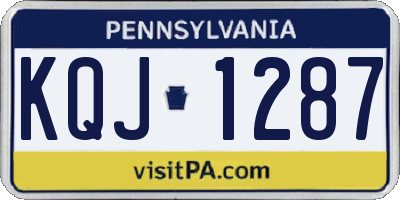 PA license plate KQJ1287