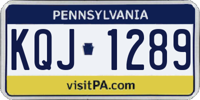 PA license plate KQJ1289