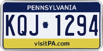 PA license plate KQJ1294