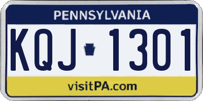 PA license plate KQJ1301
