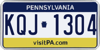 PA license plate KQJ1304