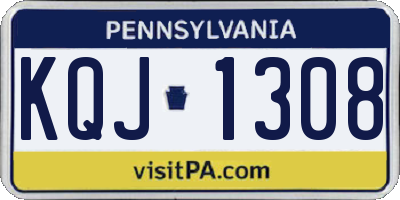 PA license plate KQJ1308