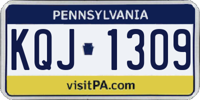PA license plate KQJ1309